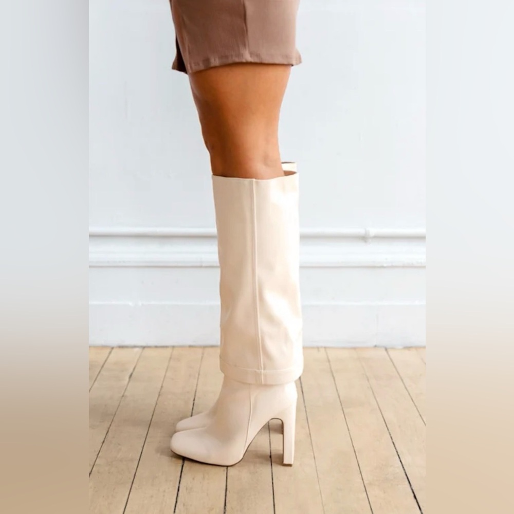 Lorlia Almond Square Toe Knee High Boots